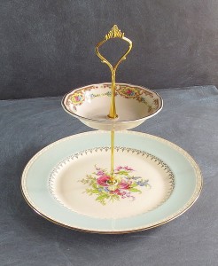 Cottage Chic Cake Plate www.DancingDishAndDecor.com