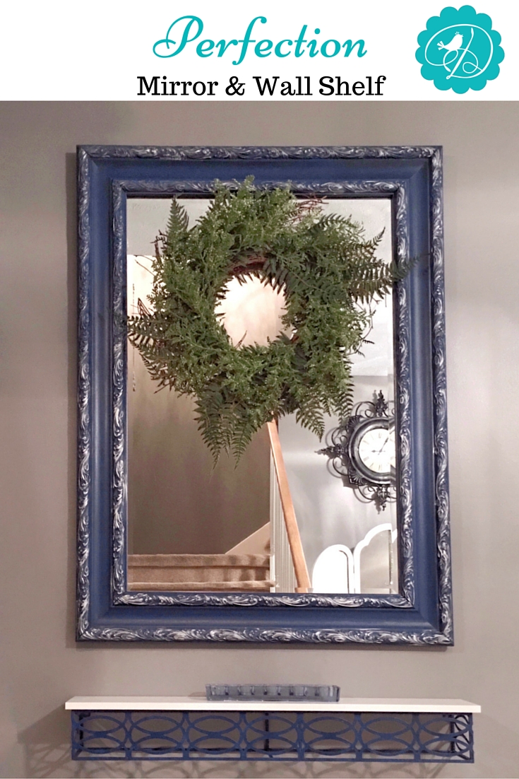 Mirror & Shelf Makeover; DancingDishAndDecor{dot}com
