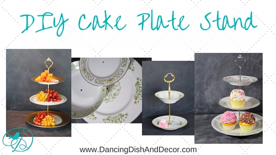 DIY Cake Plate Stand www.DancingDishAndDecor.com